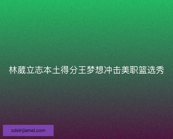 林葳立志本土得分王梦想冲击美职篮选秀