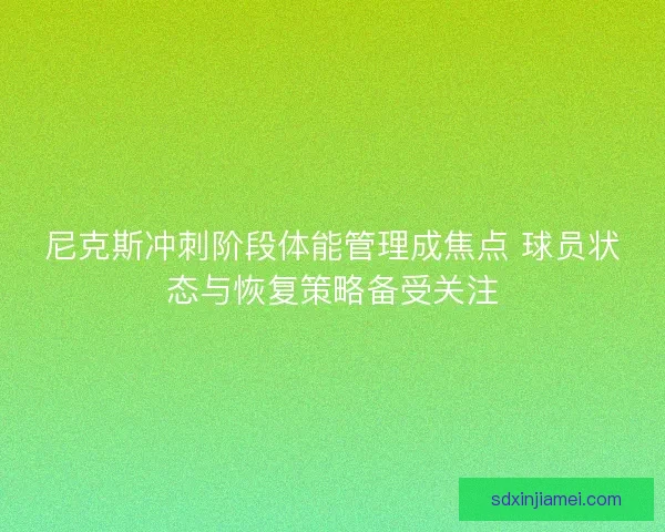 尼克斯冲刺阶段体能管理成焦点 球员状态与恢复策略备受关注